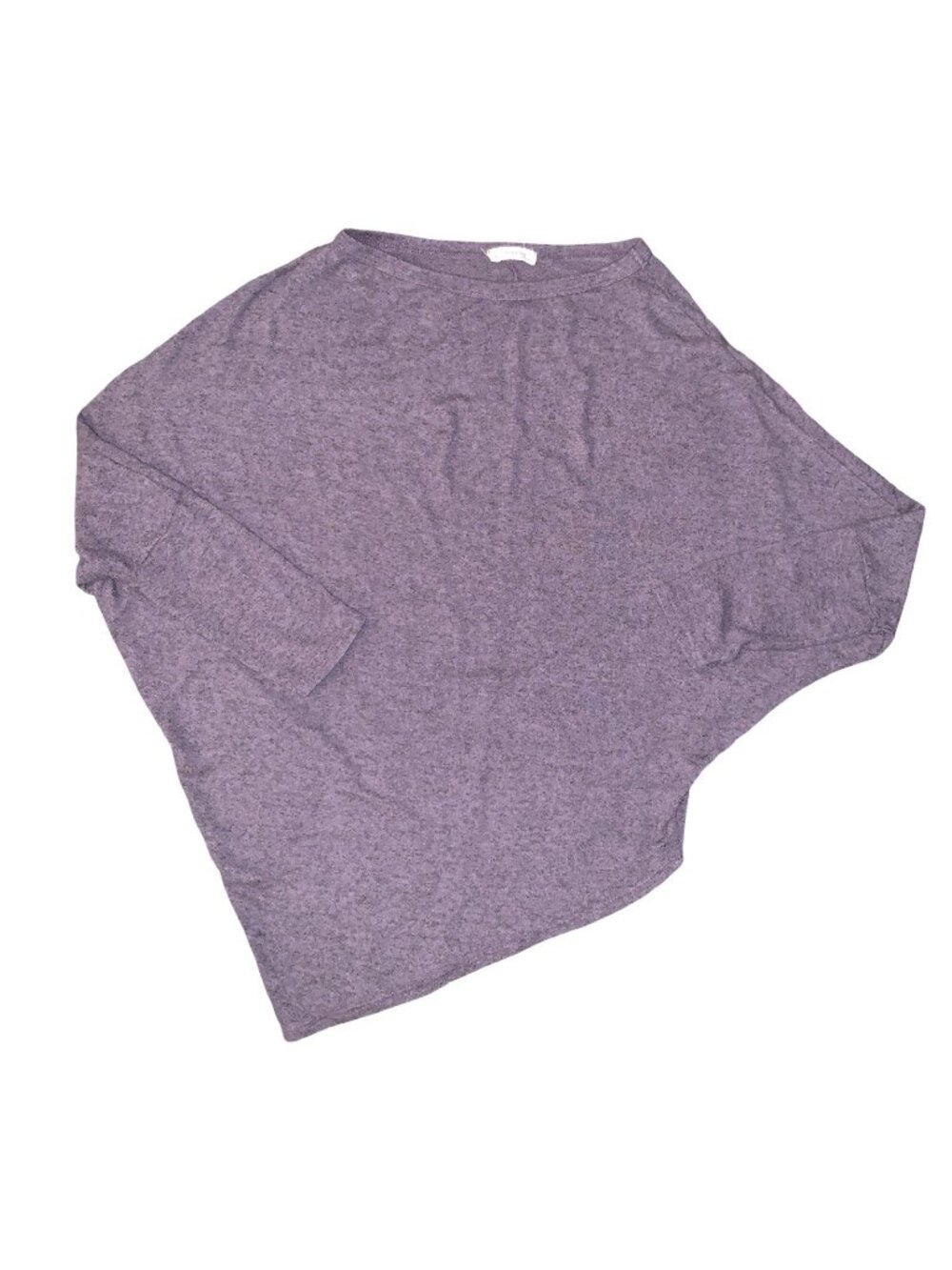Natural Life Purple Heathered Asymmetrical Hem Dolman Sleeve Top Womens Medium